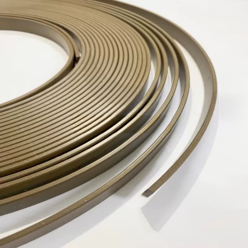 Concentric bronze filled PTFE guide bands showing the strip edges